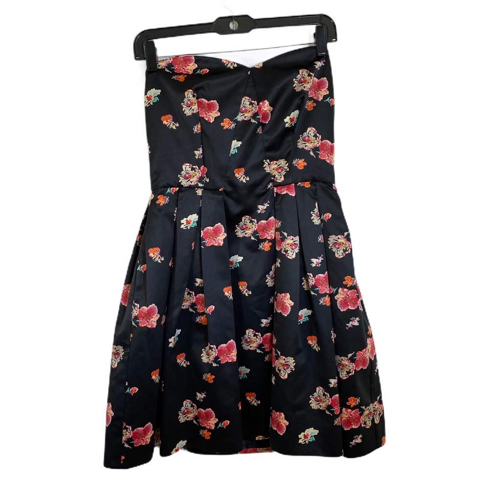 Jill stuart black floral sleeveless zip up dress